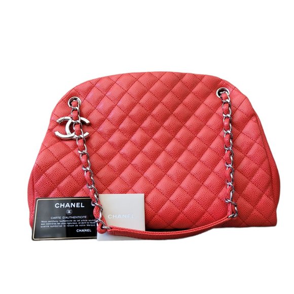 NEW Chanel Red Mademoiselle Bowling Bag - Picture 8 of 8